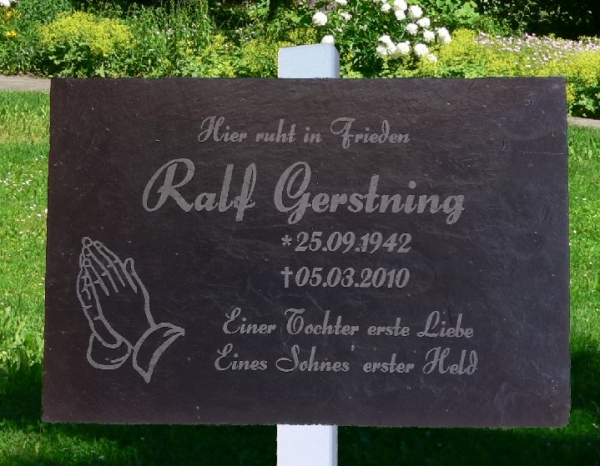 Gedenktafel mit Beschriftung Beispiel